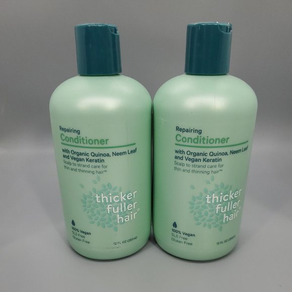 2 Thicker Fuller Hair Repairing Conditioner 12 oz Vegan Color Safe Paraben Free - Picture 1 of 4